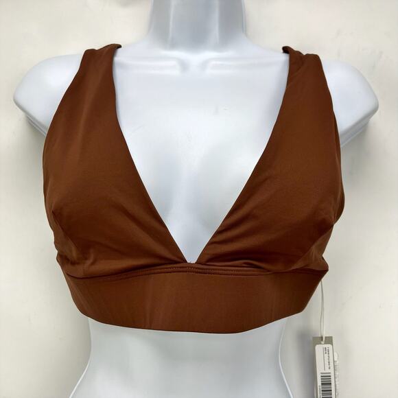 Everlane Womens The Triangle Bikini Top Medium Swimwear Brown NWT - Picture 4 of 9